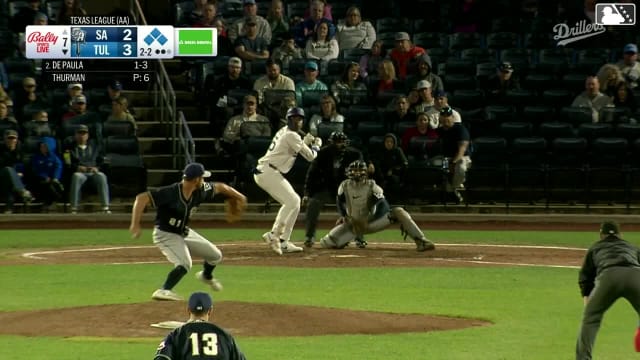 Josue De Paula doubles (5) on a fly ball to right fielder Braedon Karpathios. Joe Vetrano scores. Kole Myers scores. Kendall George scores.