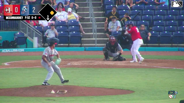 Stiven Flores doubles (12) on a ground ball to left fielder Paulino Santana. Matthew Boughton scores.