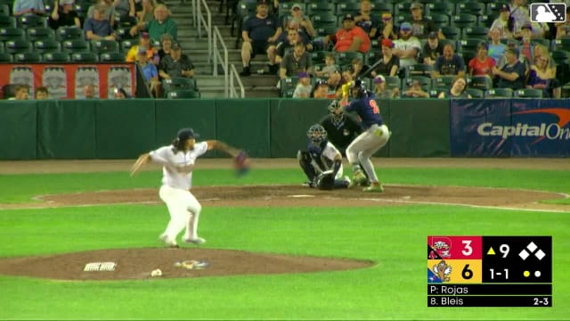 Miguel Bleis homers (10) on a fly ball to left field.