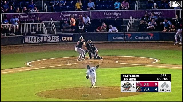 Colby Shelton homers (16) on a line drive to right field.