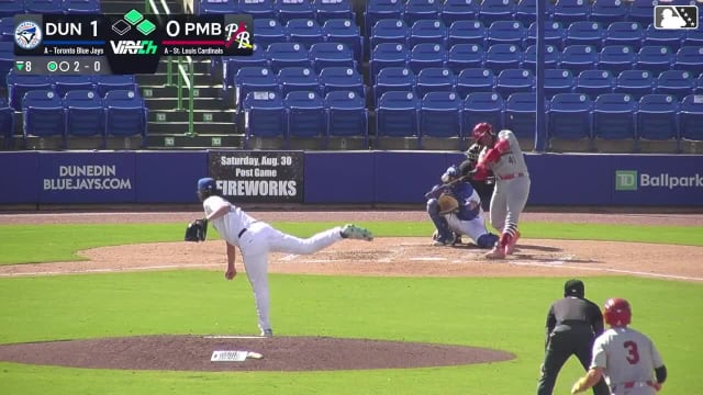 Rainiel Rodriguez swats his sixth homer of the season