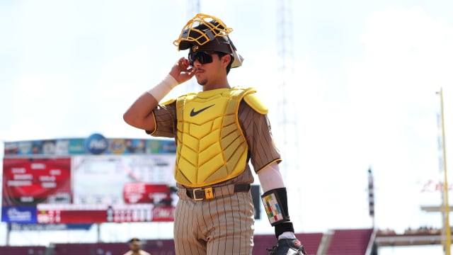 Ethan Salas makes the catch in foul territory