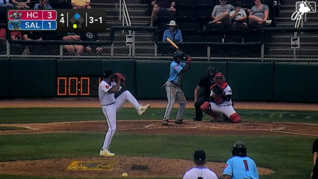 Tre Broussard homers (1) on a line drive to right field. Angel Abreu scores.