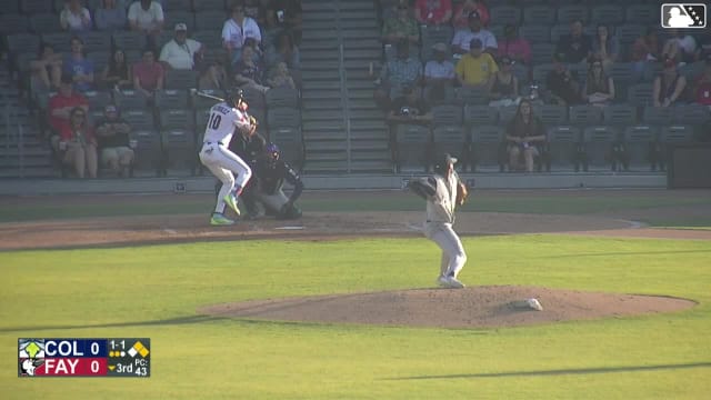 Kevin Alvarez singles on a line drive to center fielder Sean Gamble. Yosweld Vasquez scores. Carlos Cauro to 2nd.