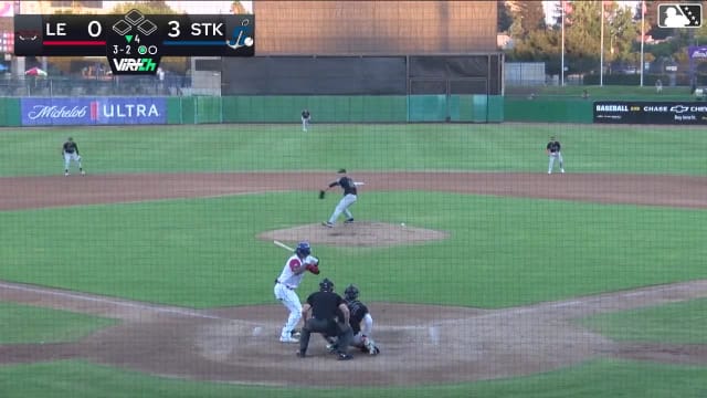 Nate Nankil homers (1) on a fly ball to right center field.