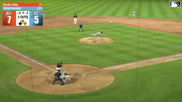 Asbel Gonzalez singles on a line drive to right fielder Brian Sanchez. Austin Charles scores. Stone Russell to 2nd.