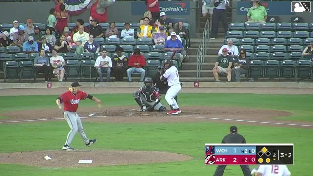 Michael Arroyo hits a ground-rule double (1) on a ground ball through the hole at shortstop. Josh Hood scores.