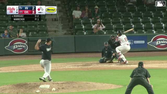 Gerardo Rodriguez singles on a line drive to center fielder Jackson Lovich. Owen Hull scores.