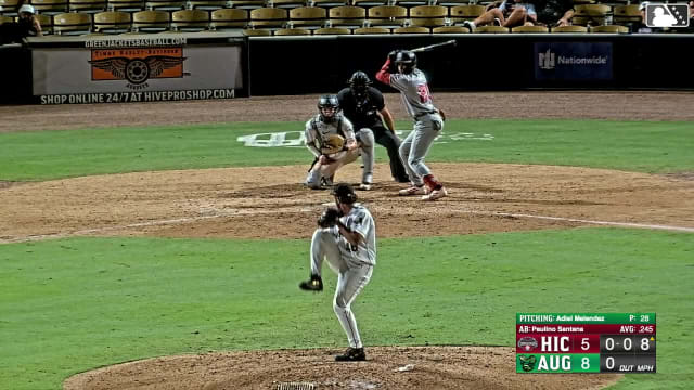 Paulino Santana homers (9) on a fly ball to center field. Marco Argudin scores.