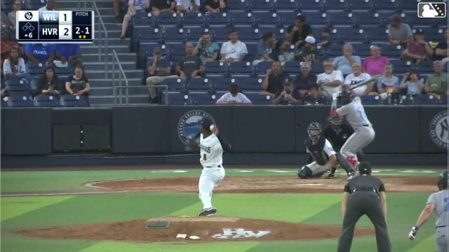 Angel Feliz doubles (21) on a fly ball to center fielder Maika Niu. Kevin Bazzell scores.