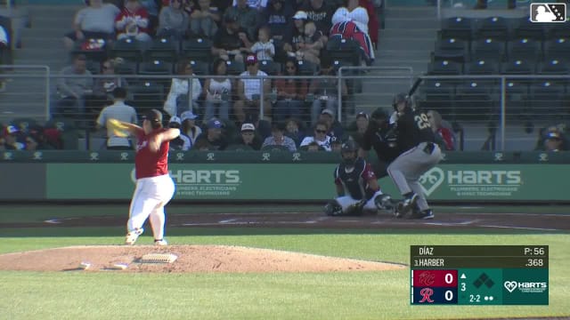 Parks Harber homers (3) on a fly ball to left field.