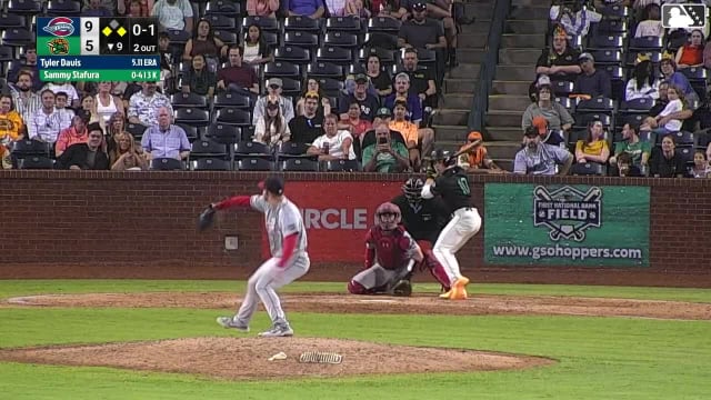 Sammy Stafura homers (12) on a fly ball to left center field. Jhonny Severino scores. Dylan Palmer scores.