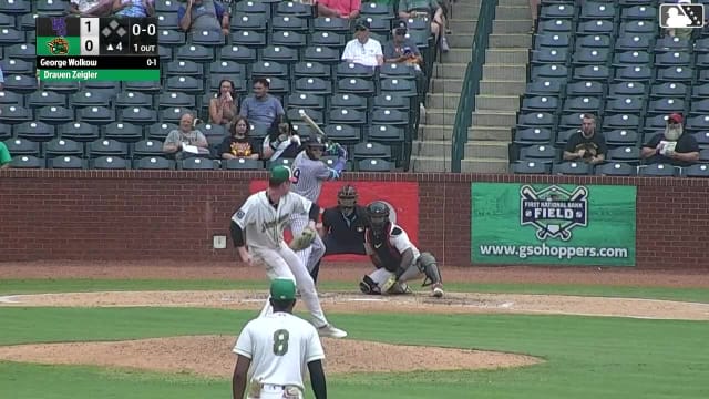 George Wolkow homers (19) on a fly ball to right center field.