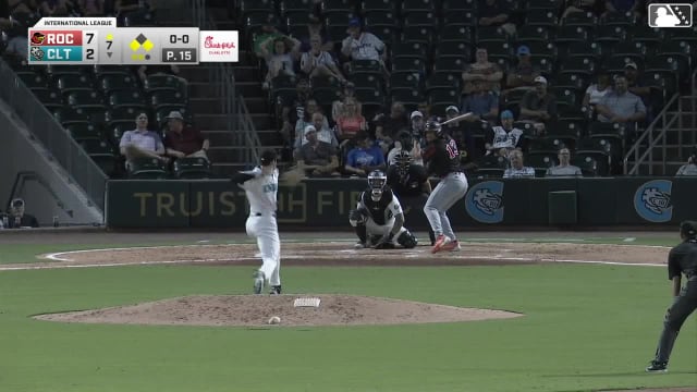 Yohandy Morales doubles (13) on a sharp line drive to center fielder Dru Baker. Christian Franklin scores. Seaver King scores.