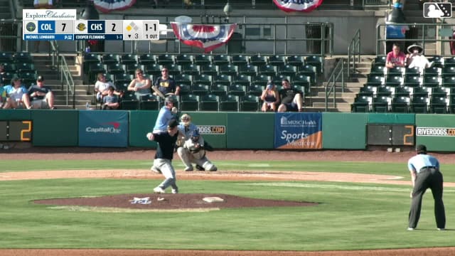 Cooper Flemming singles on a line drive to right fielder Roni Cabrera. Brendan Summerhill scores.