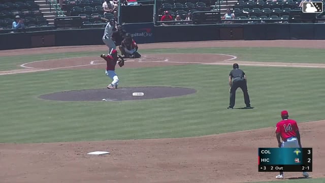 Sean Gamble singles on a sharp line drive to right fielder Braylin Morel. Angel Ramirez scores.