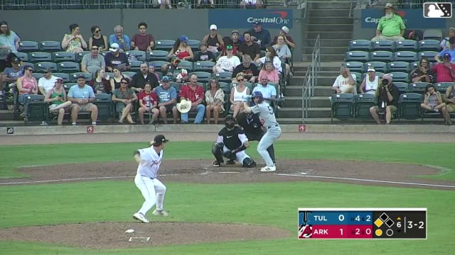 Mike Sirota singles on a line drive to center fielder Jonny Farmelo. Josue De Paula scores.