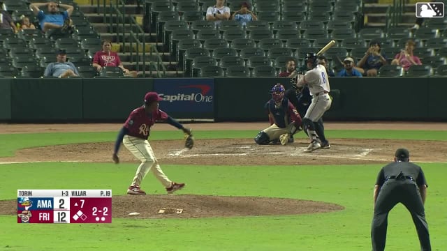 Cristofer Torin singles on a ground ball to pitcher Wily Villar. Junior Franco scores. Trent Youngblood to 3rd.