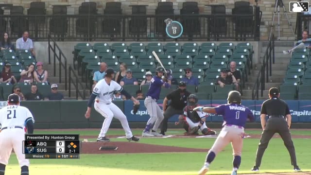 Sterlin Thompson singles on a line drive to left fielder Shay Whitcomb. Adael Amador scores. Charlie Condon to 2nd.