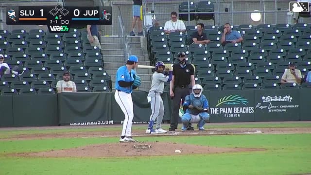 Elian Peña homers (7) on a fly ball to right field.