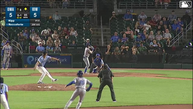 Carson Roccaforte singles on a line drive to right fielder Jordan Nwogu. Colton Becker scores.