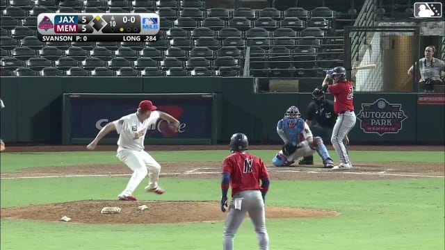 Jonathon Long doubles (31) on a line drive to right fielder Chase Davis. Maximo Acosta scores.