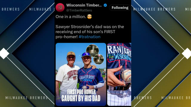 Brewers' telecast on Strosnider's dad catching his first homer