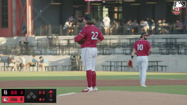 Ryan Burrowes homers (1) on a fly ball to center field. Anthony DePino scores.