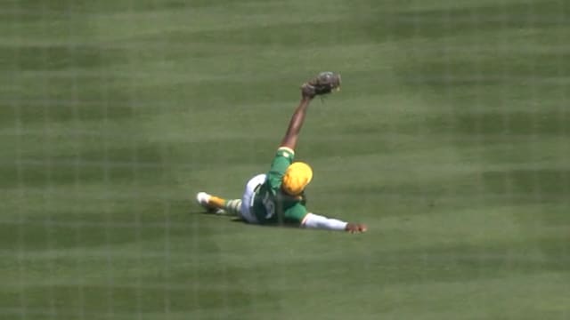 Denzel Clarke's impressive diving catch