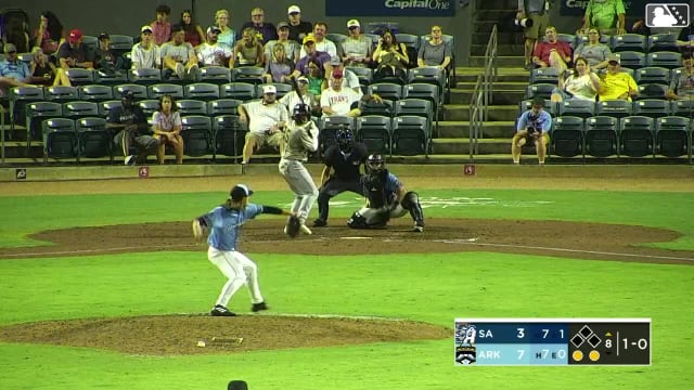 Braedon Karpathios homers (6) on a fly ball to left field.