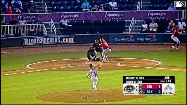 Anthony DePino homers (19) on a line drive to center field.