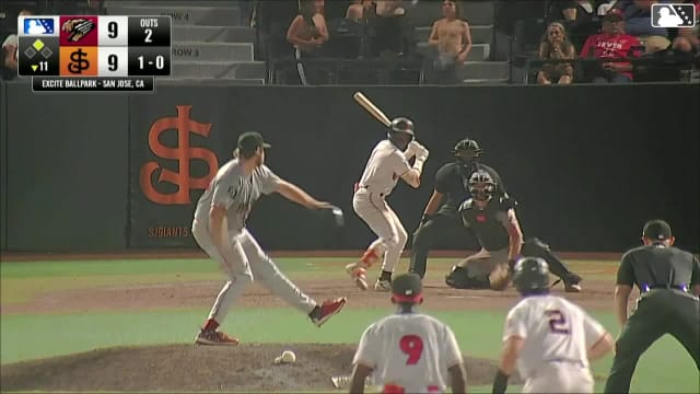 Josuar Gonzalez singles on a fly ball to left fielder Cort MacDonald. Broedy Poppell scores.