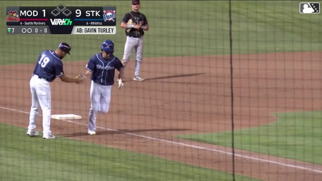 Gavin Turley hits first professional home run
