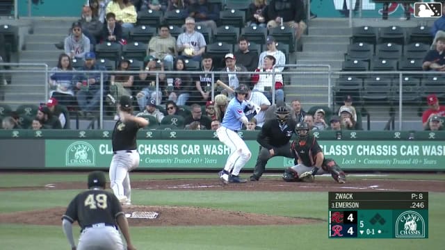 Colt Emerson homers (2) on a fly ball to left center field.