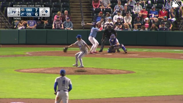 Ralphy Velazquez homers (13) on a fly ball to right center field. Kahlil Watson scores.