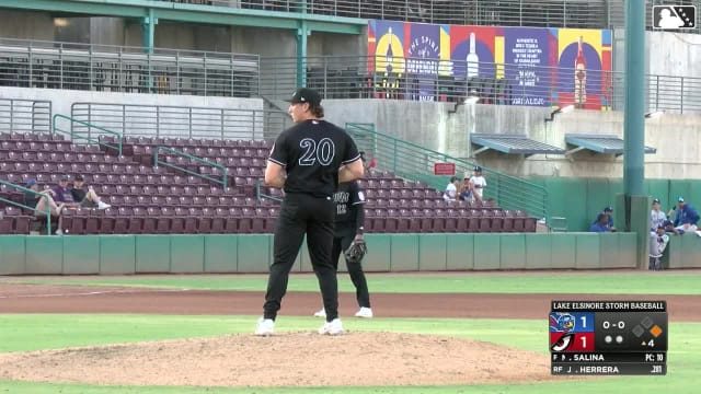 Michael Salina's first Single-A strikeout
