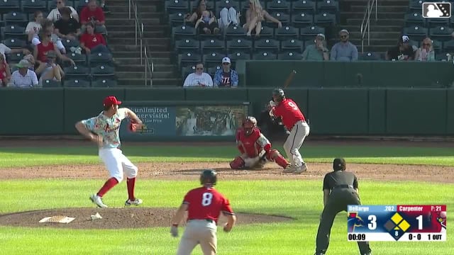 Kyle DeBarge doubles (11) on a sharp fly ball to left fielder Zach Levenson. Murphy Stehly scores. Jorel Ortega scores.
