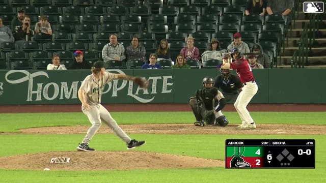 Mike Sirota triples (1) on a sharp line drive to center fielder Yerlin Confidan.