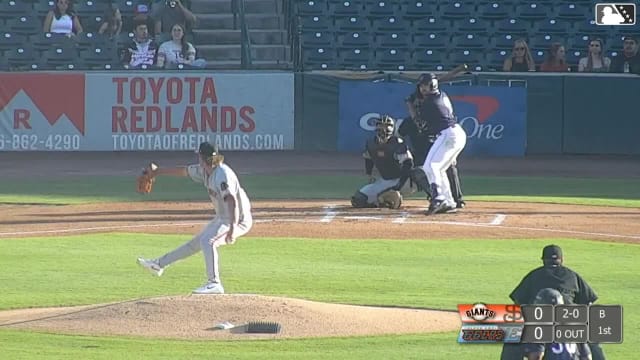 Aiden Taurek doubles (25) on a sharp fly ball to center fielder Andy Polanco. Ricardo Cova scores. Korbyn Dickerson to 3rd.