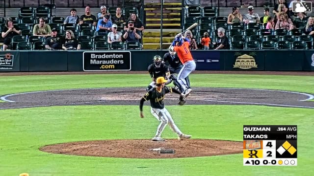 Randy Guzman singles on a line drive to left fielder Josh Tate. Elian Peña scores. Antonio Jimenez to 3rd.