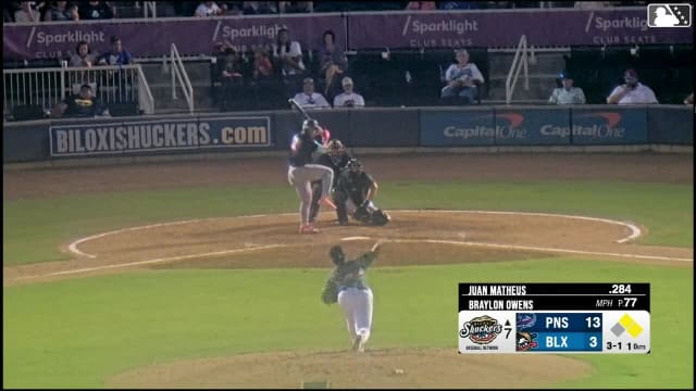 Juan Matheus homers (7) on a fly ball to right center field. Emaarion Boyd scores. Brendan Jones scores.