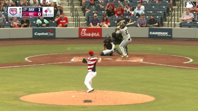 Alfonsin Rosario doubles (16) on a sharp line drive to left fielder Parks Harber. Jaison Chourio scores.