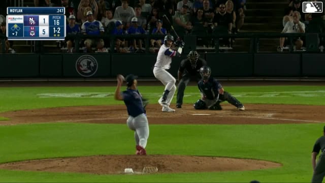 Josh Moylan strikes out swinging.
