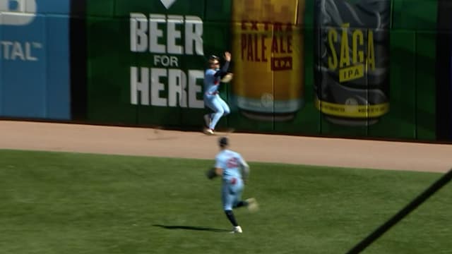 Walker Jenkins suffers apparent injury making catch