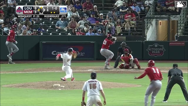 Héctor Rodríguez singles on a sharp line drive to right fielder Matt Koperniak. Will Banfield scores.