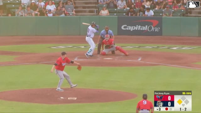 Romeo Sanabria singles on a ground ball to right fielder Garrett Spain. Carson Tucker scores.
