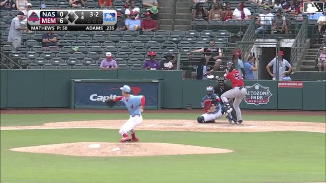 Luke Adams homers (7) on a fly ball to left field.