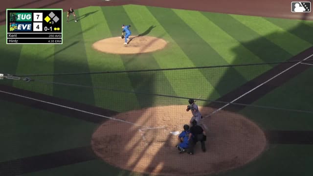 Kaeden Kent doubles (3) on a line drive to center fielder Korbyn Dickerson. Cam Maldonado scores.