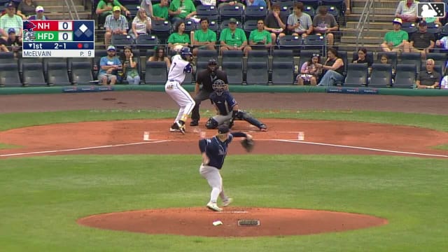 Andy Perez singles on a line drive to center fielder Victor Arias. Dyan Jorge scores.