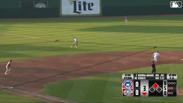 Cristian Hernandez makes a leaping grab at short